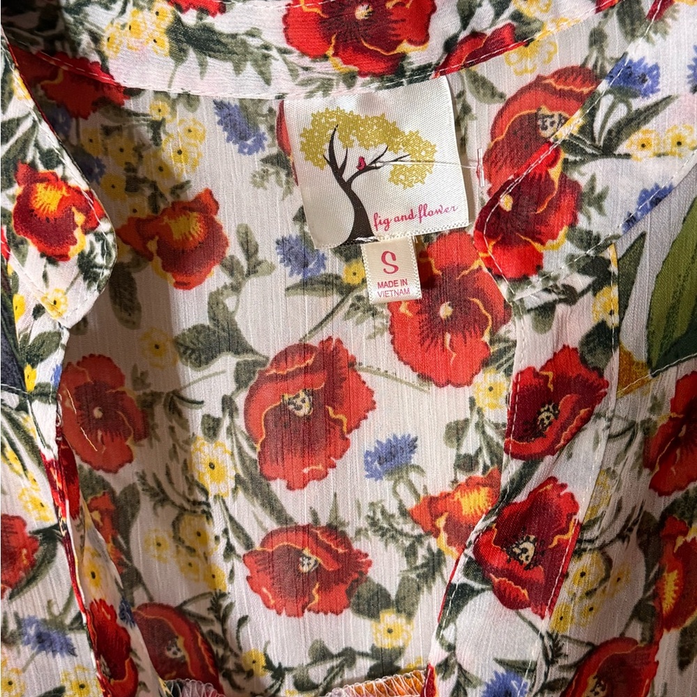Fig & Flower by Anthropologie size S NWT Floral Print Women's Top - Picture 5 of 8